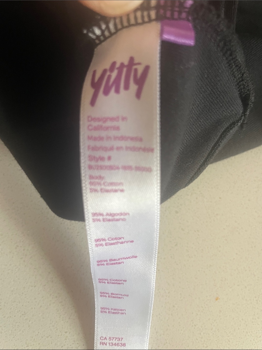 YITTY Black Cotton Seamless Shapewear Thong Bodysuit Large NWOT - Picture 9 of 9